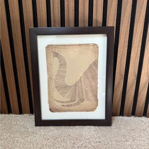Elephant Framed Art with Brown Frame